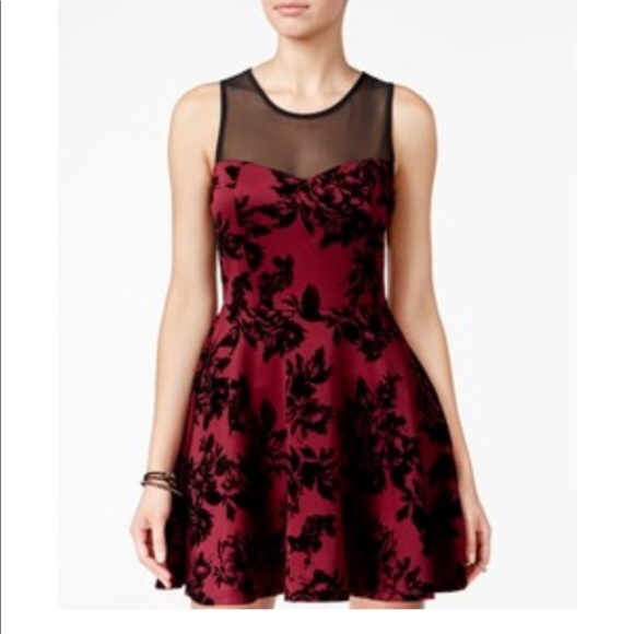 dark red and black dress